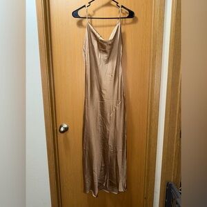 Elegant Tan Slip Dress